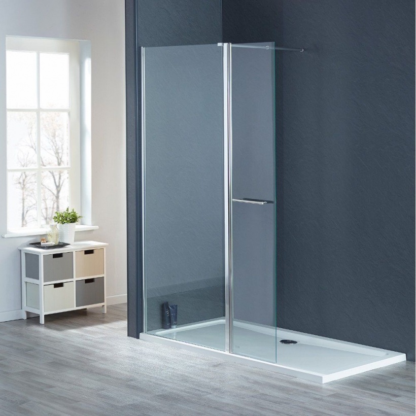 Ai8 Flipper Panel 400mm with TR to suit 8mm Wetroom - Silver