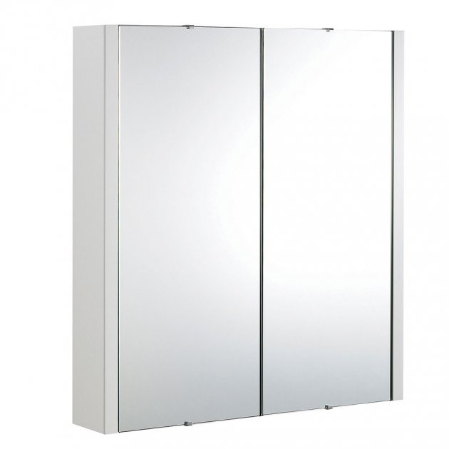 Nuie Eden Gloss White 600mm 2 Door Mirror Cabinet