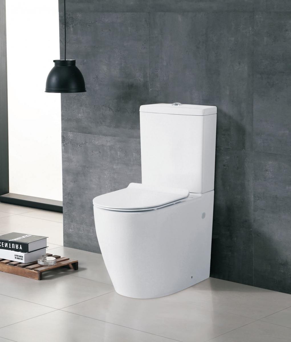 Storhus Close Coupled Comfort Height D Shape Toilet and Soft Close Seat