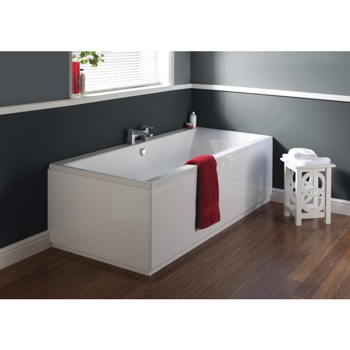 NUIE Asselby Square Double Ended Lucite Acrylic Bath 1800 x 800mm