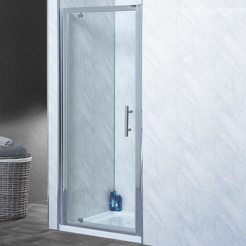 Ai8 Pivot Shower Door H1900mm W700mm - Silver