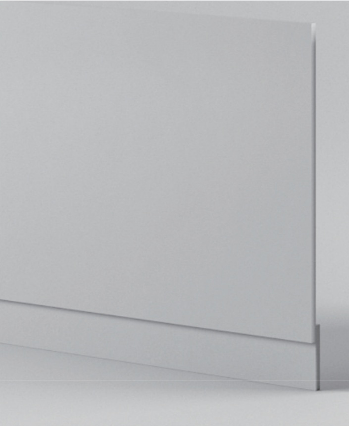Akka 1700mm PVC Waterproof Bath Panel Front Light Grey - NORD DESIGN