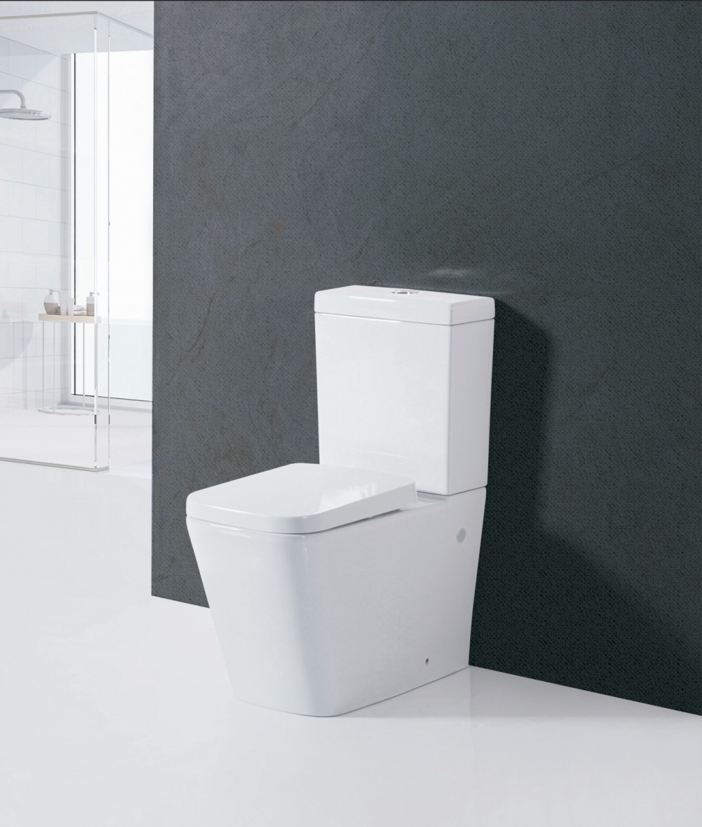 Danska Close Coupled Square Rimless Toilet And Soft Close Seat