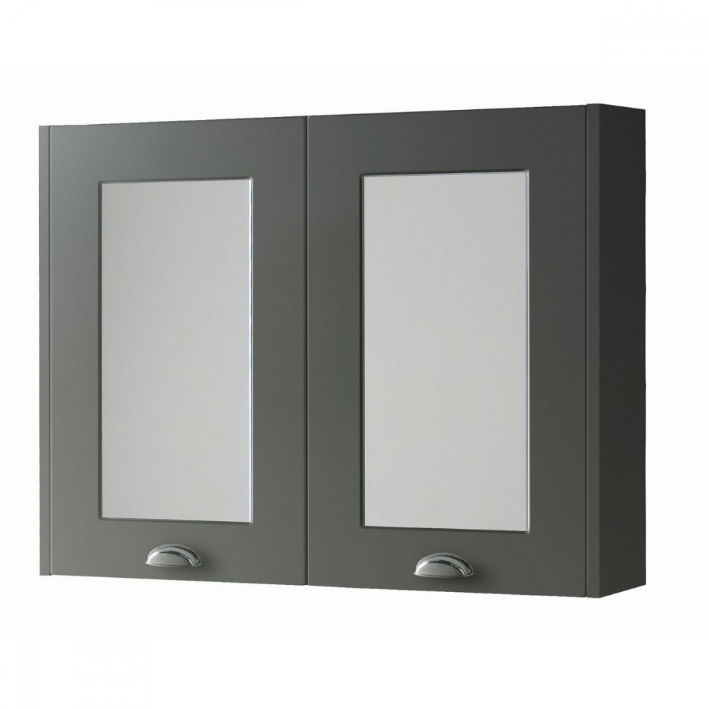 Kartell Astley 2-Door Mirror Cabinet 800mm - Matt Grey