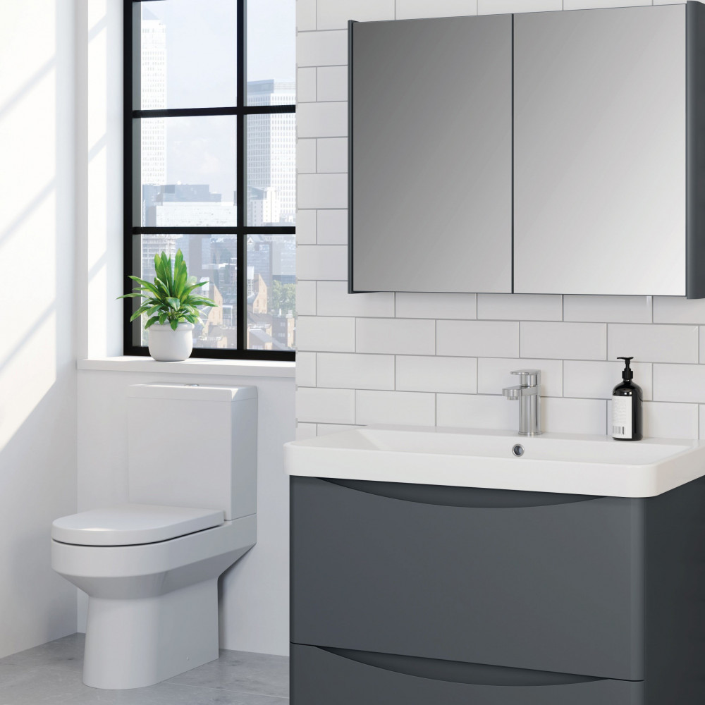 Kartell Cayo 500mm WC Unit with Concealed Cistern - Anthracite
