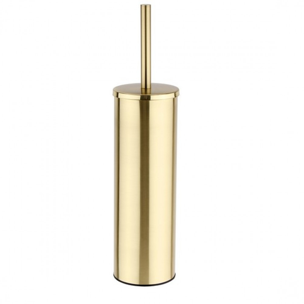 Kartell Ottone Brushed Brass Wall Mounted Toilet Brush and Holder