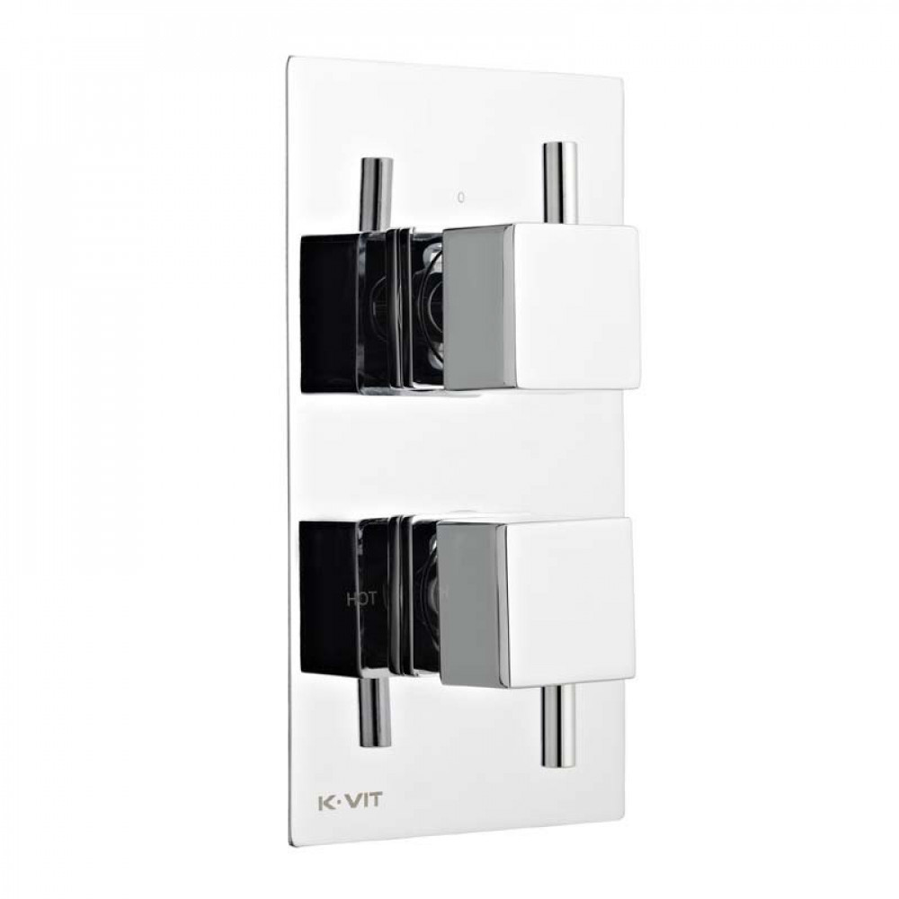 Kartell Pure Thermostatic Concealed Shower with Adjustable Slide Rail Kit & overhead Drencher