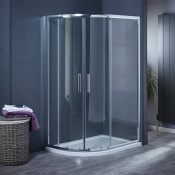 Ai8 Offset Quadrant Shower Enclosure H1900mm 900mm x 760mm - Silver