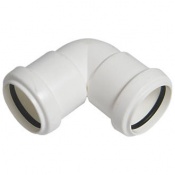 40MM White PUSHFIT Waste 90D Knuckle Bend SS