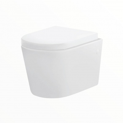 Abisko Wall Hung Rimless Round Toilet And Soft Close Seat