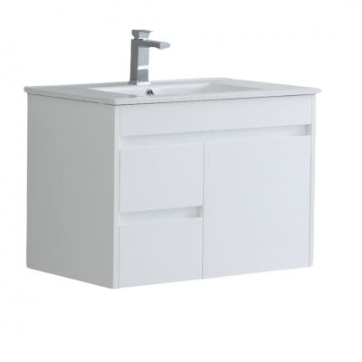 Vanern Wash Basin Vanity Cabinet PVC Wall Hung 750mm Gloss White - NORD DESIGN