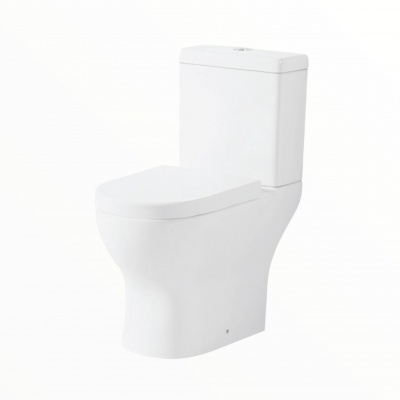 Storhus Close Coupled Open Back D Shape Toilet and Soft Close Seat