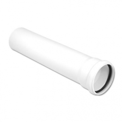 White 110mm Pushfit Soil Single Socket Pipe - 3m Length