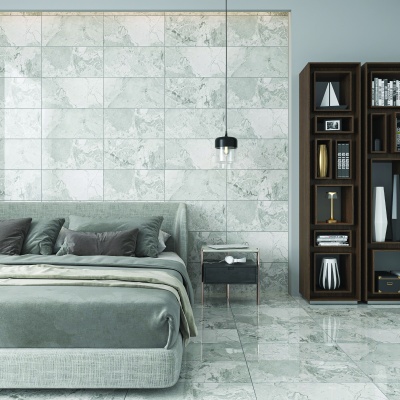 600 x 300 Geo pebbles Grey Gloss Glazed Vitrified Porcelain Floor and Wall Tile