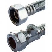 1/2 x 15mm Flexi Tap Connector with Isolation 500mm Single