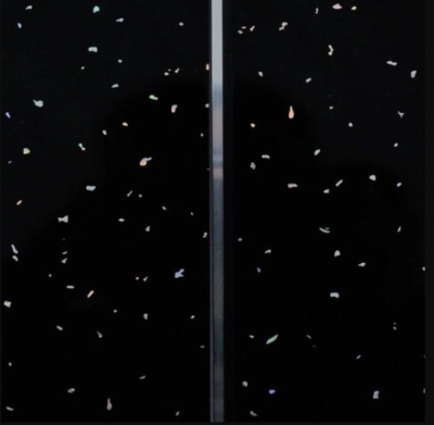 250mm SPARKLE BLACK EMBEDDED 2.6m Shower Wall Panels Bathroom PVC Cladding (8mm Thickness)