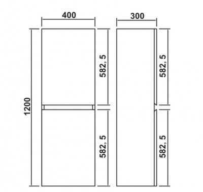 Vanern Tall Boy Vanity Storage Cabinet PVC Wall Hung 400mm Gloss White - NORD DESIGN