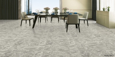 600 x 300 Alfa Grey Gloss Glazed Vitrified Porcelain Floor and Wall Tile