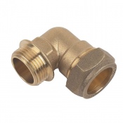 Brass Compression Male Iron Elbow 22mm x 3/4