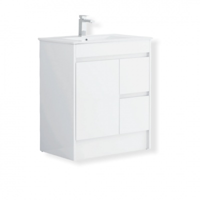 Vanern Wash Basin Vanity Cabinet PVC Floor Standing 750mm Gloss White - NORD DESIGN