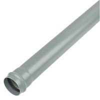 Grey 110mm Pushfit Soil Single Socket Pipe - 3m Length