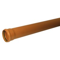 110mm Underground Single Socket Pipe - 3m Length