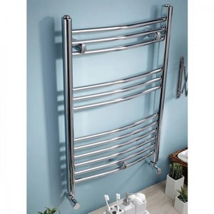 Kartell Electric Thermostatic Curved Heated Chrome Plated Towel Rail 500mm x 1000mm