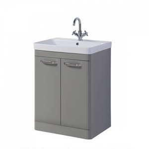 Kartell Options 500mm Floorstanding 2-Door Unit & Ceramic Basin - Basalt Grey