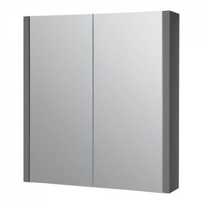Kartell Purity 600mm Mirror Cabinet - Storm Grey Gloss