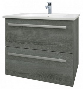 Kartell Purity 600mm Wall Mounted Drawer Unit & Basin - Grey Ash