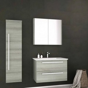 Kartell Purity 800mm Wall Mounted Drawer Unit & Basin - Grey Ash
